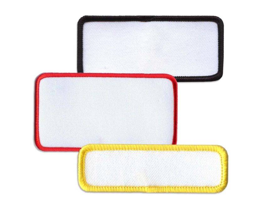 Embroidered 5 x 4 Name Tag Patch WHITE GLOW IN DARK W/ VELCRO