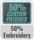 50% Embroidery